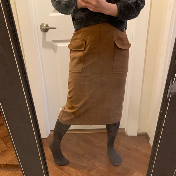 Brown midi pencil skirt - Picture 4 of 5